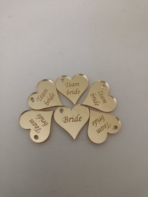 Καρδιές bride-team bride plexiglass χρυσό mirror 6τεμ - Image 2