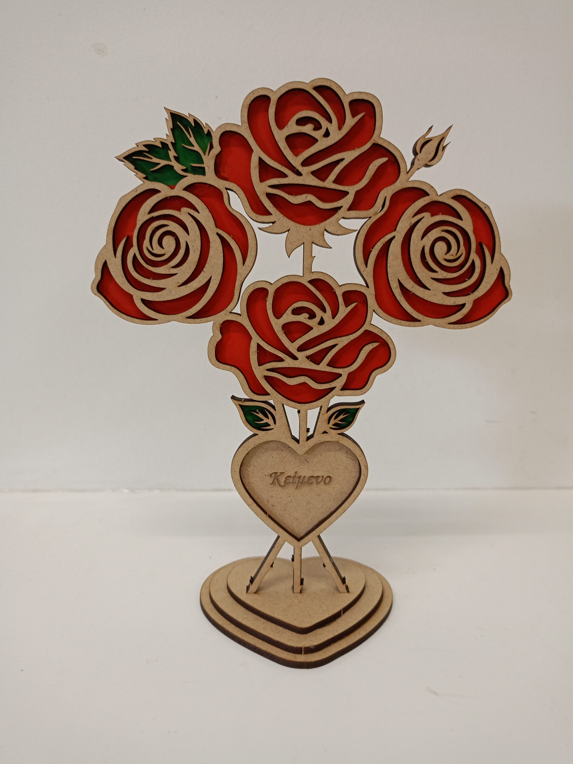 Ξύλινο διακοσμητικό τριαντάφυλλα