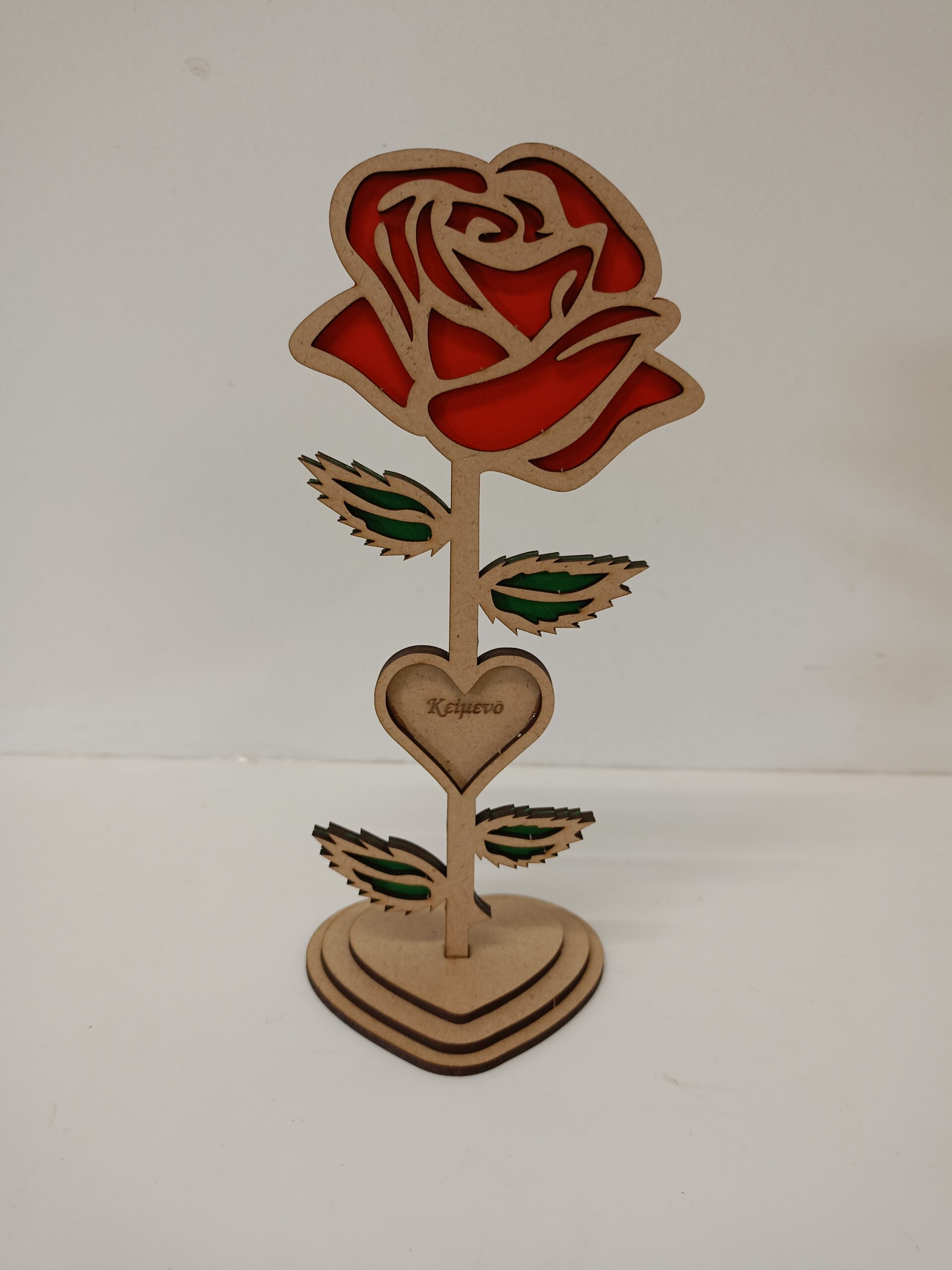 Ξύλινο διακοσμητικό τριαντάφυλλο